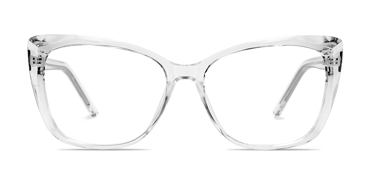 Fashion Cat Eye Diamond Cut Rim Design TR90 Clear Eyeglasses ___Kinsey ...